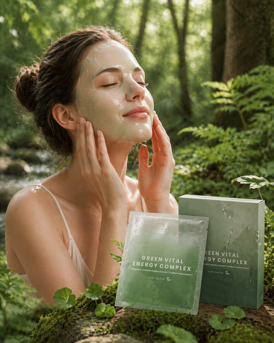 AXIS-Y Green Vital Energy Complex Mask | Pujust rahustav kangamask tundlikule ja aknele kalduvale nahale