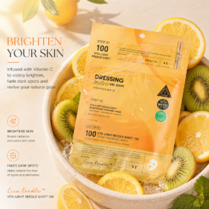 VT Cosmetics Vita Light Reedle Shot 100 | 2-sammuline mikroneeldetehnoloogiaga helendav hüdrogeel-mask sära ja naha uuendamise jaoks